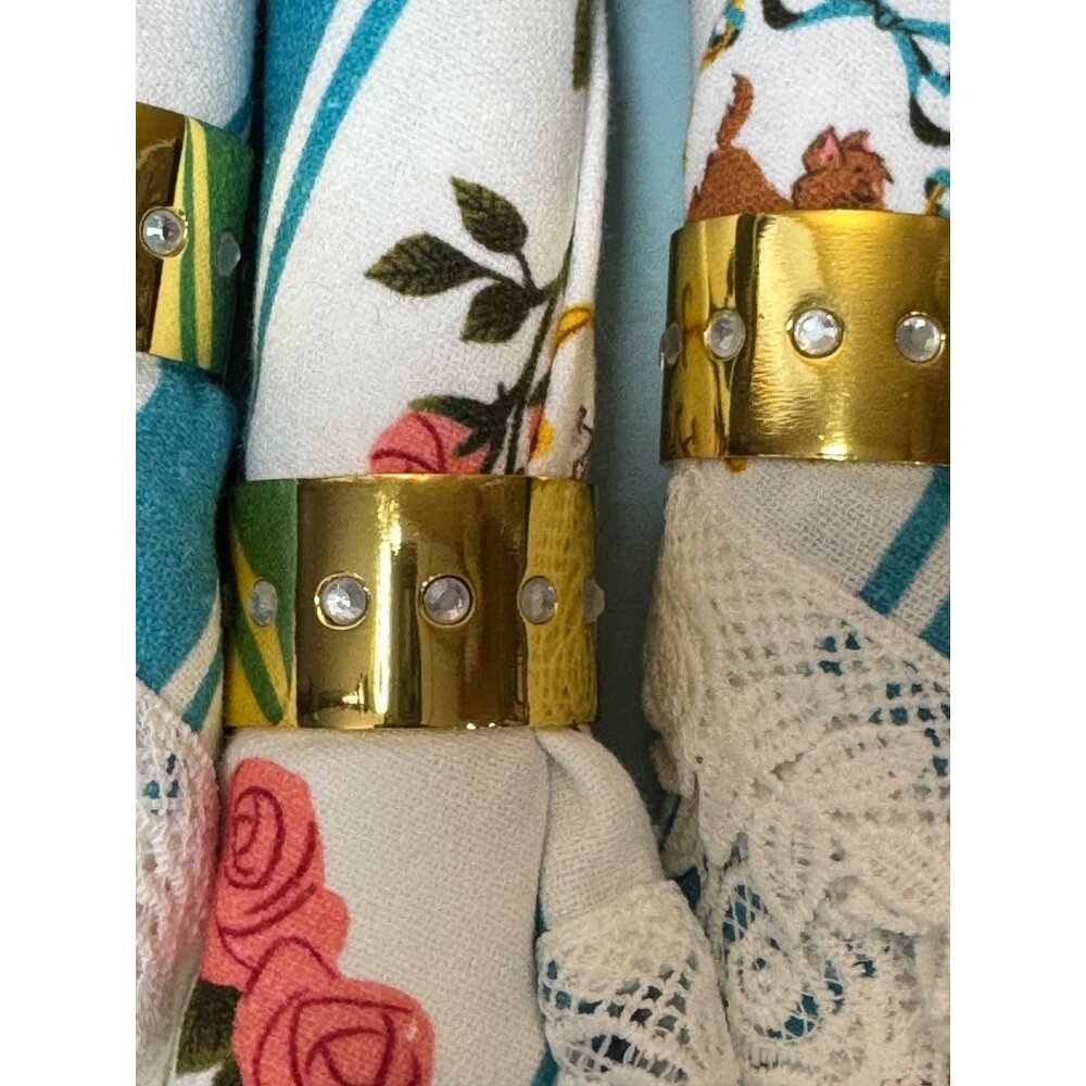 Disney Aristocats Napkin Gold Rings & Lace Accents Anna Sui Collaboration NIB - Picture 6 of 11